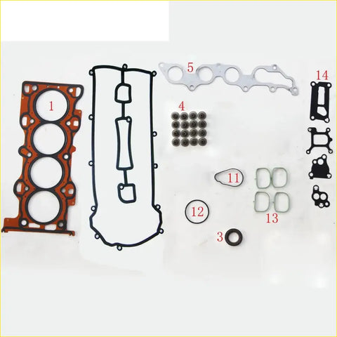 Orange and black metal engine head gasket full set for ford mondeo iii or ecosport 2.0l arranged for display