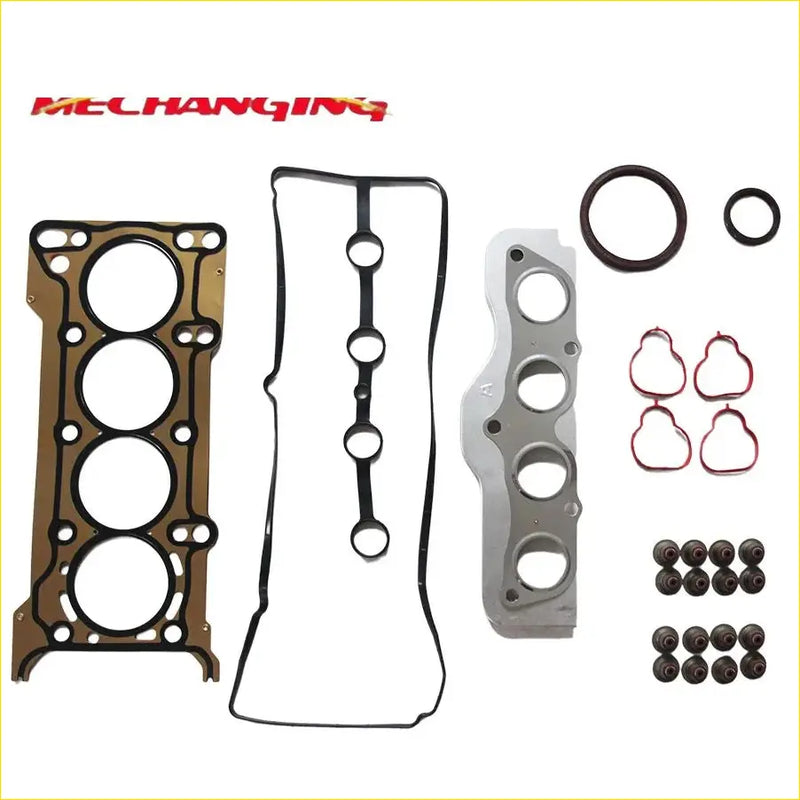 Gasket pro mechanizing engine head gasket set with gold metal gasket black seals red valve cover gasket for mazda 2 1.5 3 bk bl