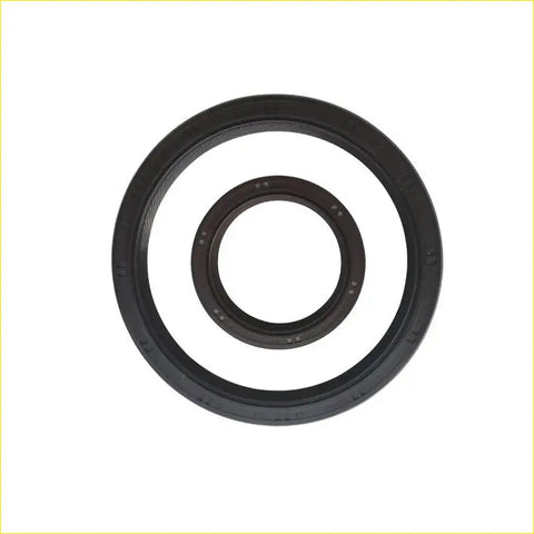 Black rubber crankshaft oil seal with smooth circular design and concentric rings for mitsubishi asx 1.8l 4b10 4b12 4b11