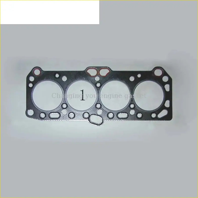 Black textured engine head gasket with four circular openings for mitsubishi colt ii lancer iv galant iii 4d65 4d65t engines