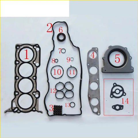 Black rubber gasket pro set with metal backing plates for mitsubishi colt lancer 1.5 4a91 engine head