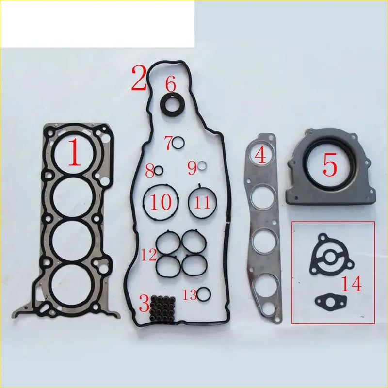 Black rubber gasket pro set with metal backing plates for mitsubishi colt lancer 1.5 4a91 engine head