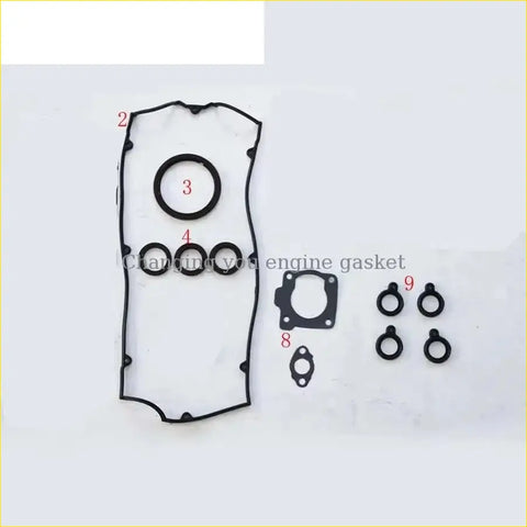 Black rubber engine gasket set with multiple seals and rings for gasket pro mitsubishi lancer iv and colt iv 1.8 gti 16v