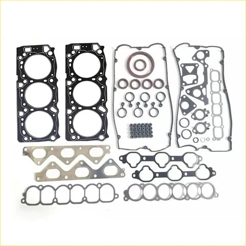 Black and metallic full gasket set with various seals for gasket pro mitsubishi montero pajero ii debonair 3.5 6g74 dohc 24v
