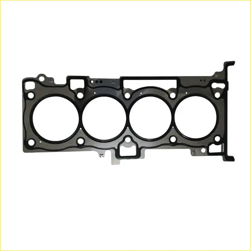 Black metal cylinder head gasket with four circular openings and precise cutouts for mitsubishi outlander ii use
