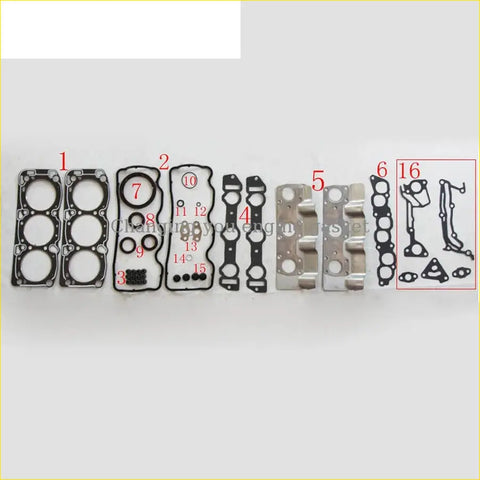 Black rubber gasket set with metallic engine parts for gasket pro mitsubishi sigma or pajero 4 3.0 v6 6g72 engine