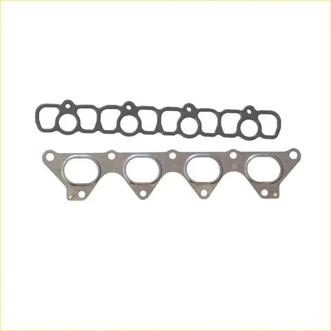Metallic engine intake manifold gasket set with black rubber sealant rings for mitsubishi space star and volvo s40