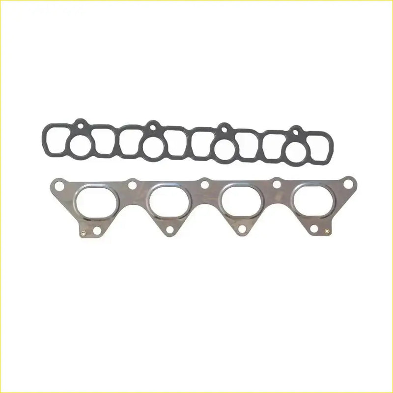 Metallic engine intake manifold gasket set with black rubber sealant rings for mitsubishi space star and volvo s40