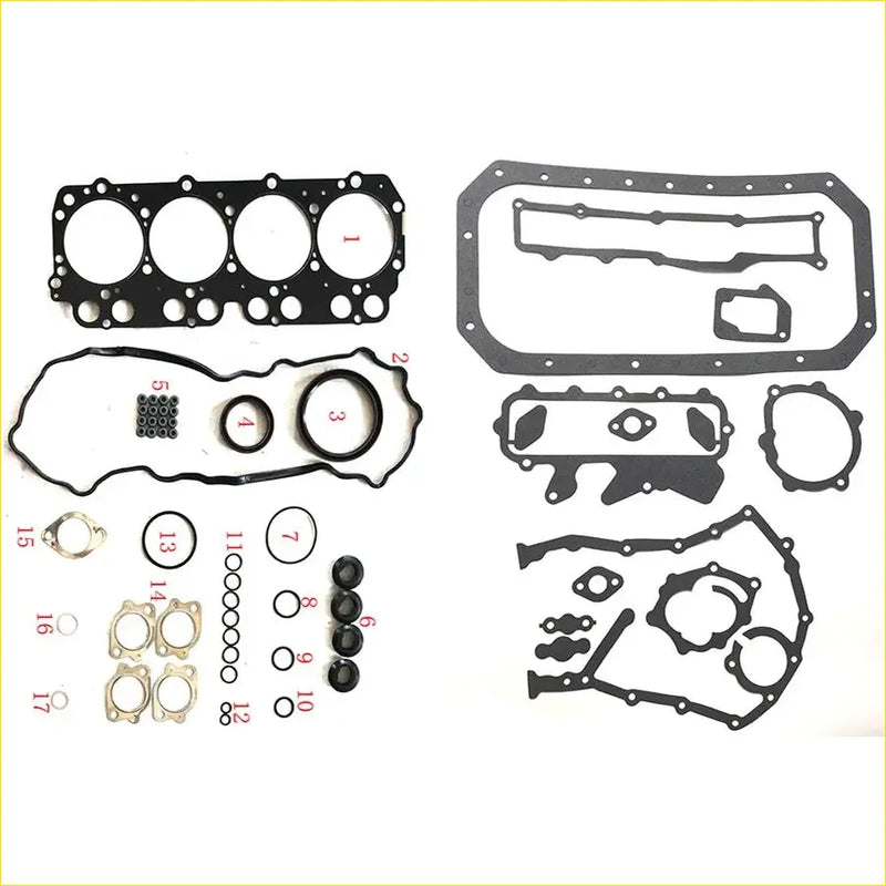 Black rubber gasket set for toyota dyna n04c engine rebuild kit made from metal for diesel engine components