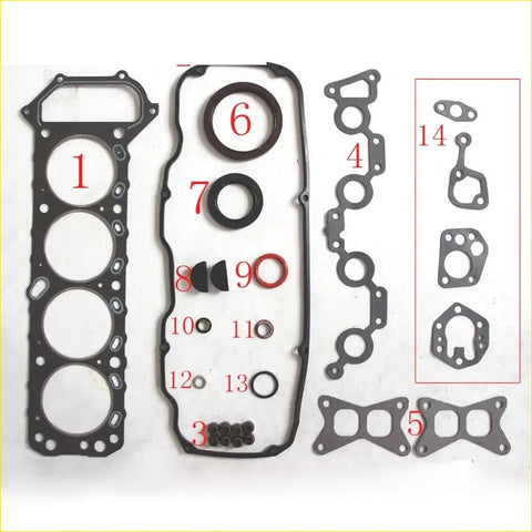 Black rubber gasket set for engine head gasket pro na20s for nissan frontier 2.0l d21 d22 full set