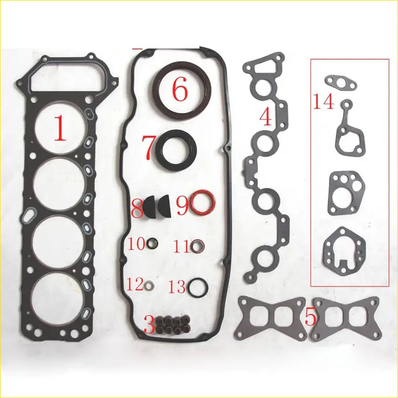 Black rubber gasket set for engine head gasket pro na20s for nissan frontier 2.0l d21 d22 full set