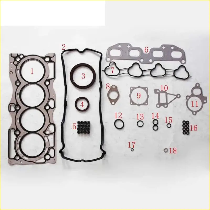 Silver metallic engine head gasket set with black rubber seals and o-rings for gasket pro nissan primera estate 2.0l qr20de