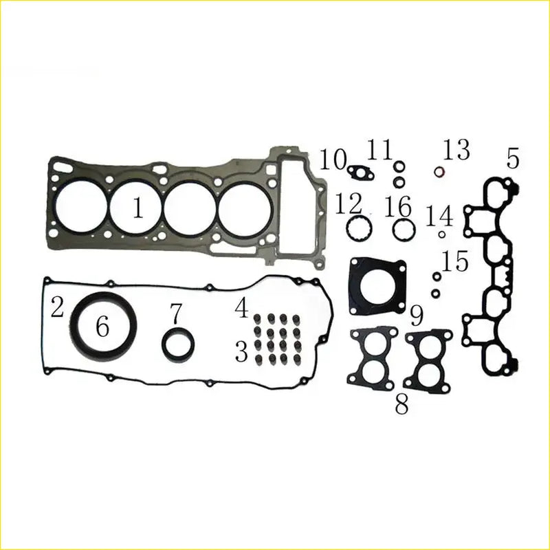 Black rubber gasket set made of metal for nissan almera tino sunny 1.8 engine components by gasket pro