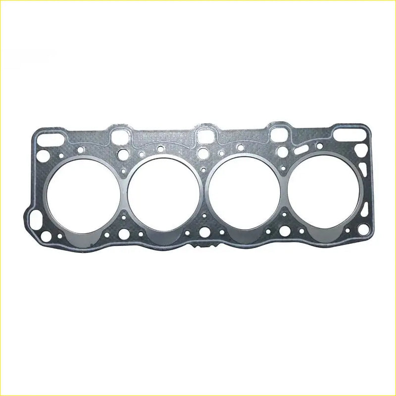 Metallic gray engine head gasket with four circular openings and edge holes for mazda e-serie b-serie rfj5-10-271c