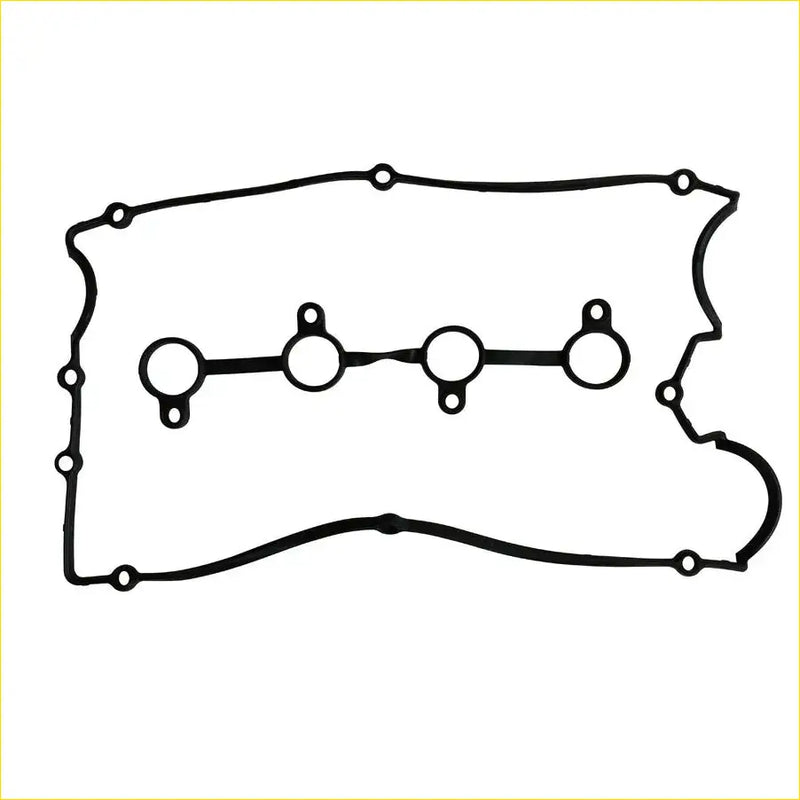 Black rubber valve cover gasket with circular cutouts and mounting holes for hyundai ef sonata 16v 2.4l engine