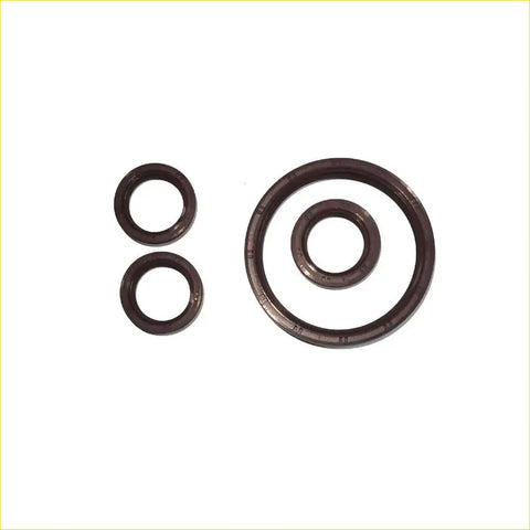 Set of three dark brown rubber crankshaft oil seals with smooth textured surface for subaru legacy ii impreza ej22