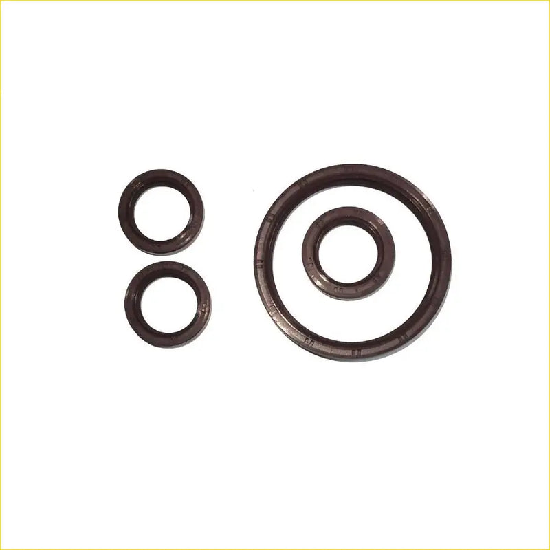 Set of three dark brown rubber crankshaft oil seals with smooth textured surface for subaru legacy ii impreza ej22
