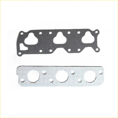 Two gaskets for suzuki alto 07 and wagon r plus 12v k6a intake and exhaust manifold in black textured and silver perforated designs