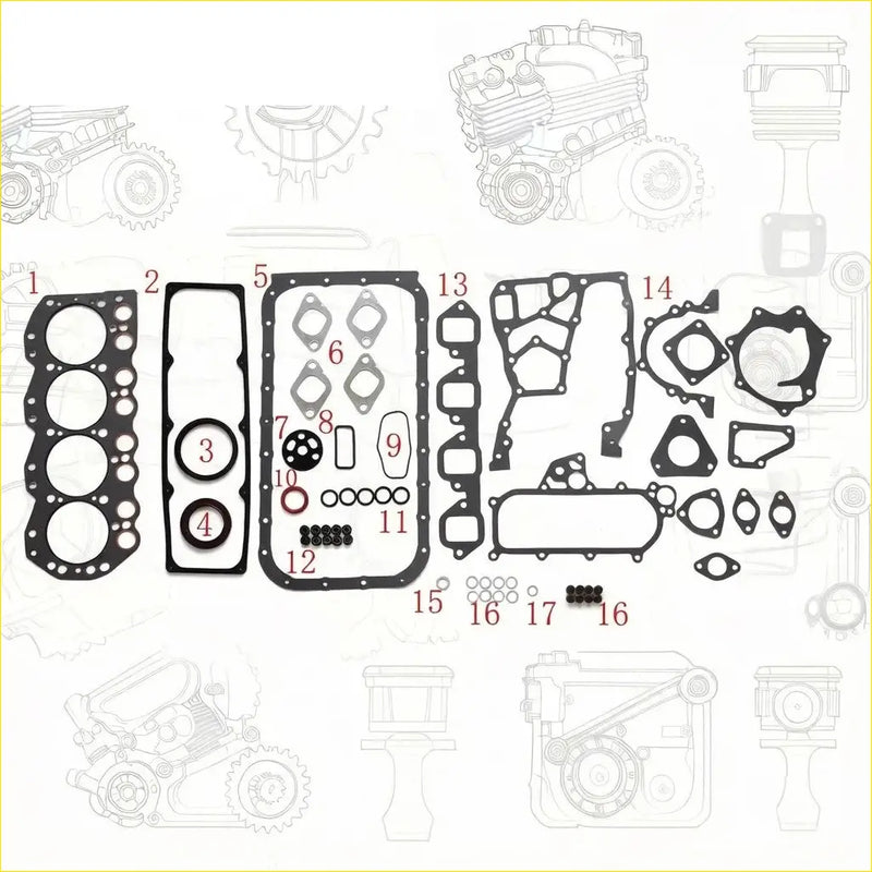 Black rubber gasket set for ford maverick nissan terrano d 2.7 engine head gasket full repair kit
