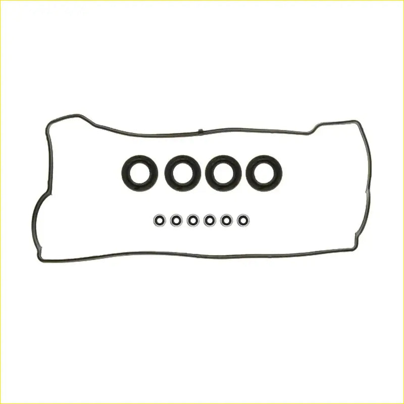 Black rubber gasket set with four large and six small rings for toyota corolla avensis rocker cover gasket replacement