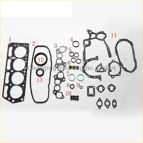Black rubber engine gasket set for toyota hilux ii cressida liteace 2y 3y full set with various shapes