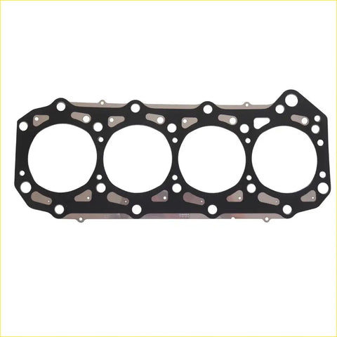 Black rubber gasket with four circular openings and bolt holes for engine head fitting in nissan patrol terrano ii 3.0 di 4wd