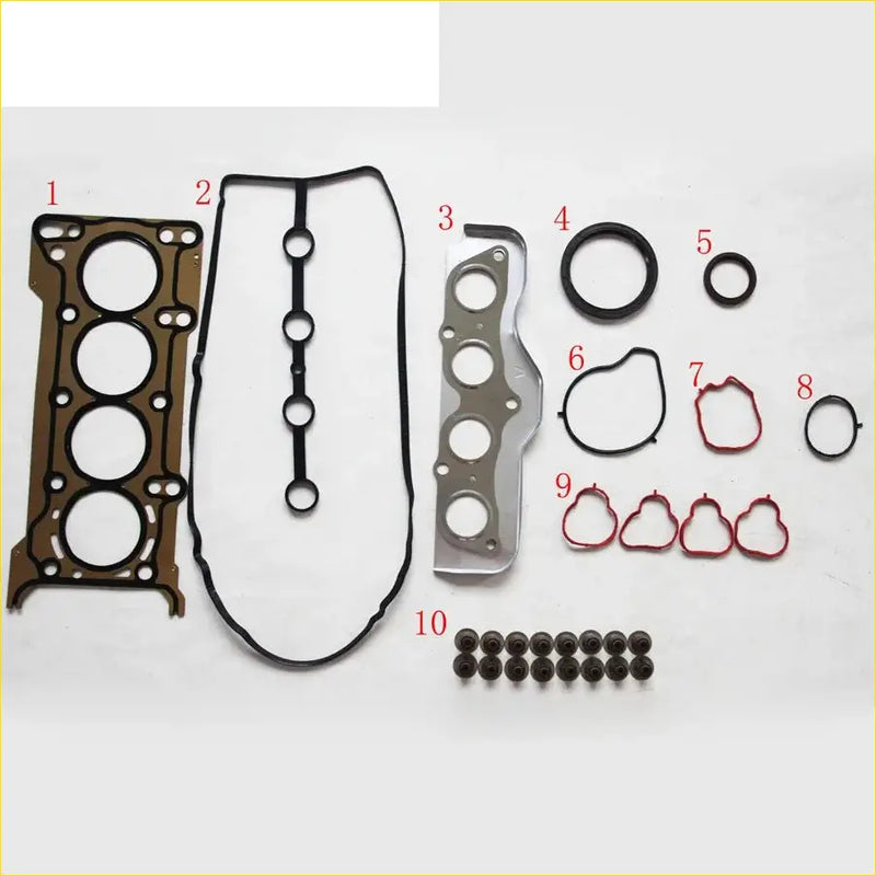 Black rubber gasket set with metal and brown parts for mazda 2 de 13l from gasket pro zj zj-ve model