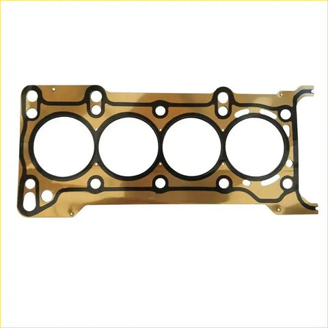 Gold-colored metal cylinder head gasket with four black sealing rings for mazda 2 fiesta by gasket pro zy zyde