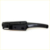 Black plastic gate lock handle x2 with sleek curved design and latch for toyota hilux lh 1972-1979