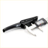 Black plastic gate lock handle with digital caliper measuring it for toyota hilux lh 1972-1979 x2