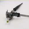 Black ergonomic gear box lever for Toyota Hilux MK7 with metallic shaft and yellow plastic tip measured 40.71 mm