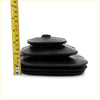 Black rubber gear lever shift boot with concentric ridges and mounting hole for nissan patrol maverick 1987 1997