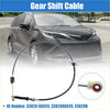 Black gear shift cable with metallic connectors and rubber boot for toyota sienna 2004-2010 rear side view