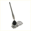 Silver metallic gear shift lever with black rubber boot and mounting plate for mitsubishi triton mk l200 1996-2004