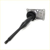 Black gear shift lever with metallic mounting plate for nissan navara d22 1997-2004 shown from the back side