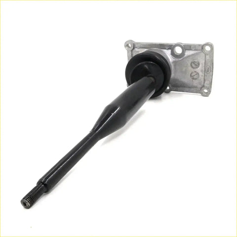 Black gear shift lever with metallic mounting plate for nissan navara d22 1997-2004 shown from the back side