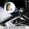 Gear shift knob cover for toyota avalon 2019-2022 in black carbon fiber with beige leather and stitched detailing