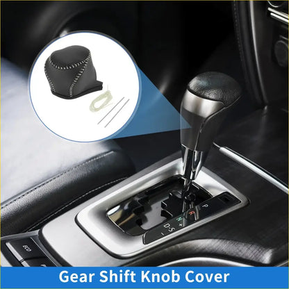 Gear Shift Knob Cover for Toyota CH-R 2017-2021 Black Beige Faux - Interior Accessories
