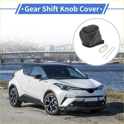 Gear Shift Knob Cover for Toyota CH-R 2017-2021 Black Beige Faux - Interior Accessories