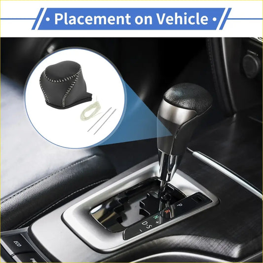 Gear Shift Knob Cover for Toyota CH-R 2017-2021 Black Beige Faux - Interior Accessories