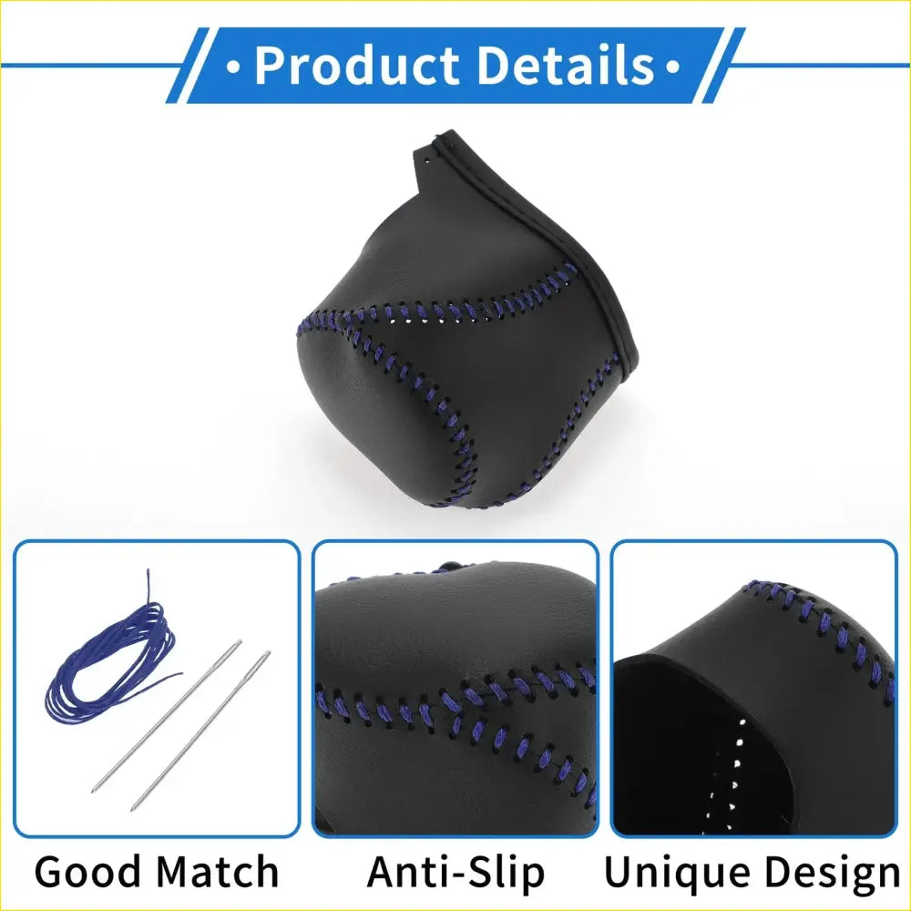 Gear Shift Knob Cover for Toyota CH-R (2017-2021) Black Blue Faux - Interior Accessories