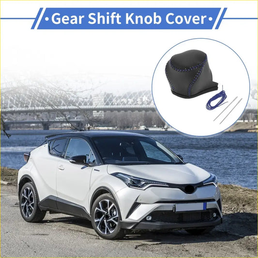 Gear Shift Knob Cover for Toyota CH-R (2017-2021) Black Blue Faux - Interior Accessories