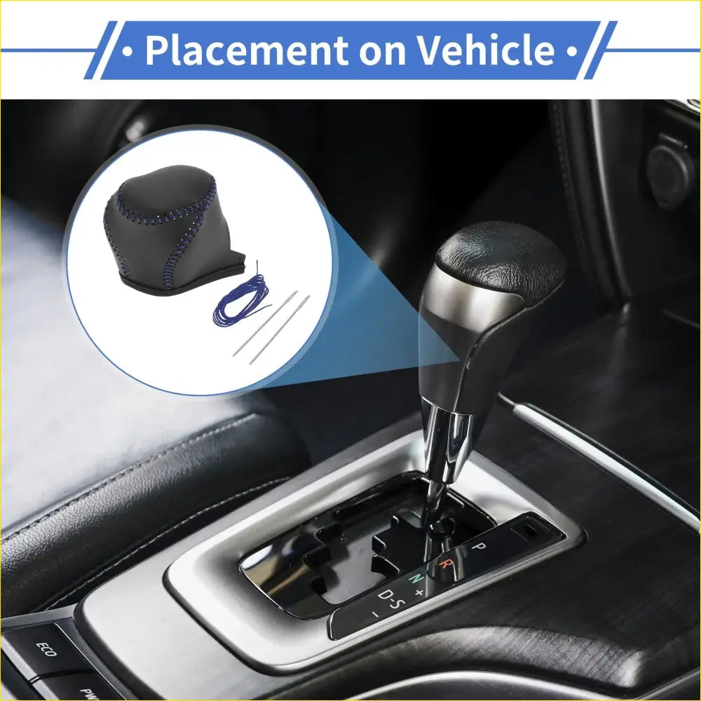 Gear Shift Knob Cover for Toyota CH-R (2017-2021) Black Blue Faux - Interior Accessories