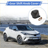Black leather gear shift knob cover with stitched detailing and hardware for toyota ch-r 2017-2021 black carbon fiber