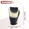 Black and cream two-tone leather gear shift knob cover with white stitching for Toyota Land Cruiser Prado 2018-2023