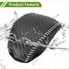 Black carbon fiber gear shift knob cover for toyota rav4 2019-2024 with white stitching along the edges
