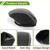 Black carbon fiber textured gear shift knob cover with white stitching for toyota rav4 2019-2024