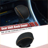 Black leather gear shift knob cover for toyota rav4 with contrasting orange stitching