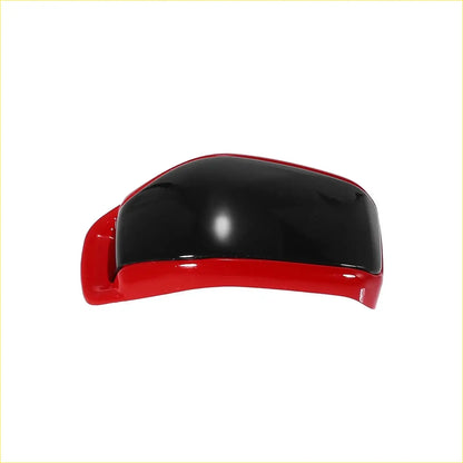 Red and black glossy plastic car side mirror cover for gear shift knob sticker fit toyota rav4 highlander 2019-2021