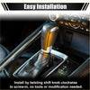 Black leather gear shift knob with silver metallic accent for toyota avalon 2007-2018 front view